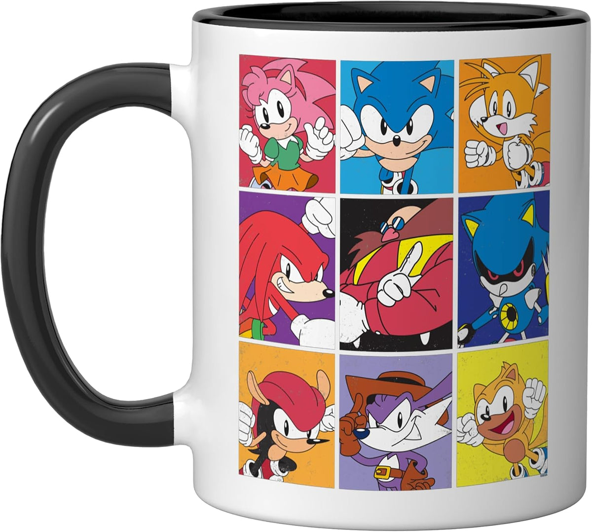 Sonic The Hedgehog Group Shot Portrait Grid Panel Ceramic Mug