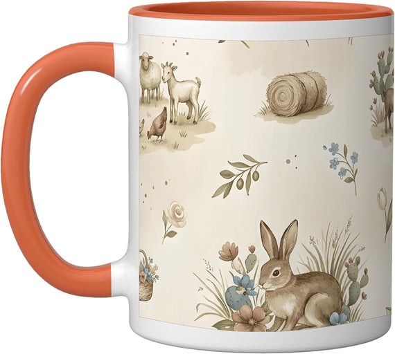 Desert Garden Jack Rabbit Cottagecore Watercolor Ceramic Mug