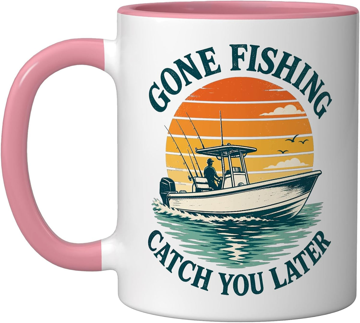 Gone Fishing Catch You Later Boat Ceramic Mug