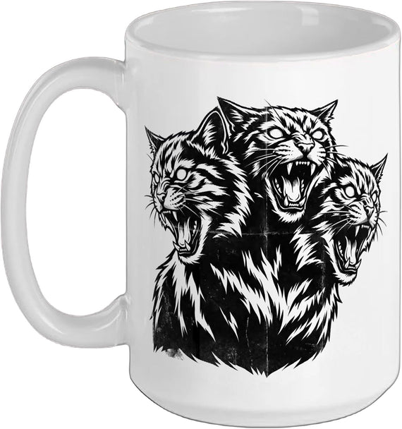Cat Spooky Scary Halloween Cerberus Goth Horror Ceramic Mug