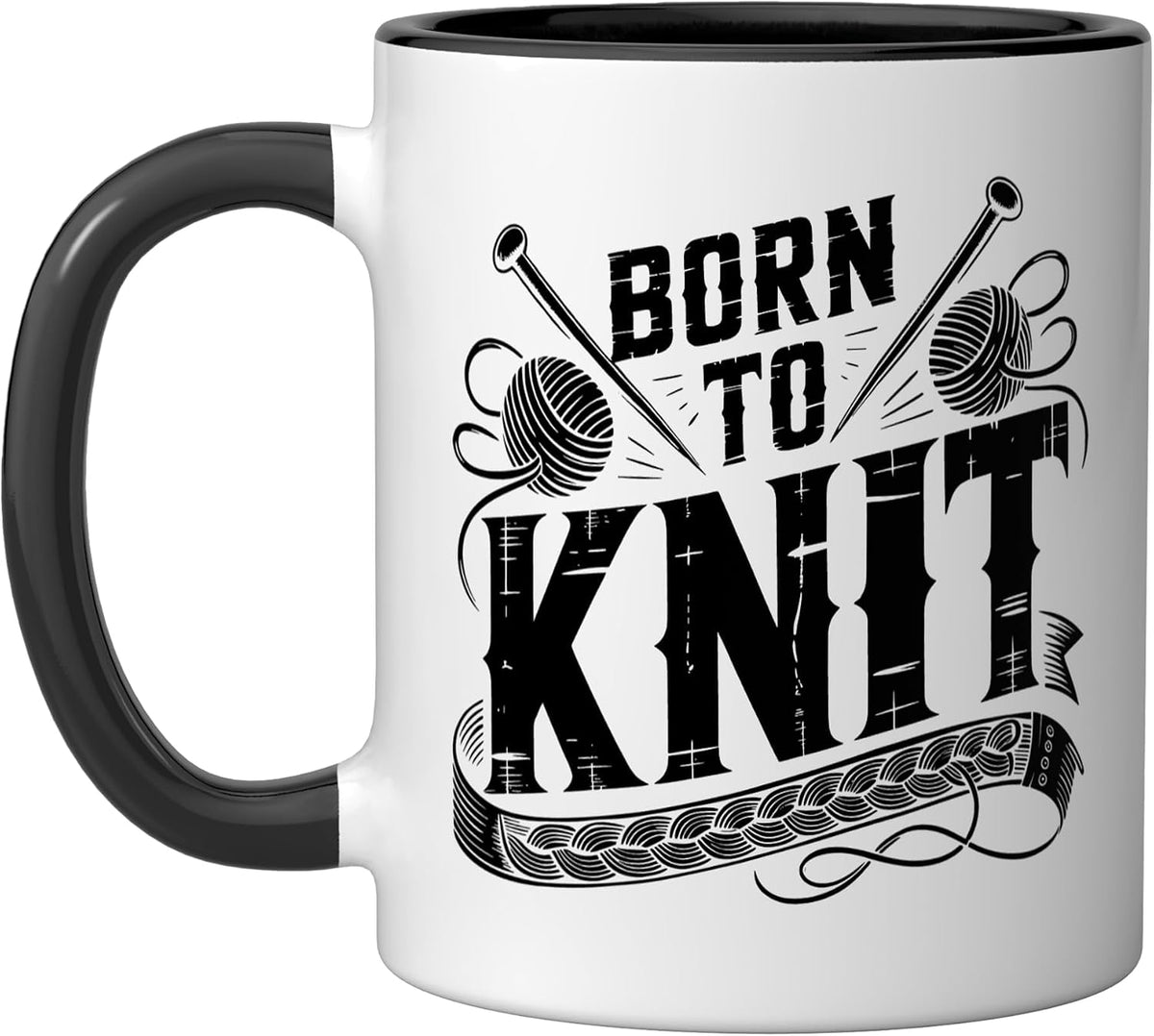 Knitter Born Knit Every Day Yarn Pride Ceramic Mug