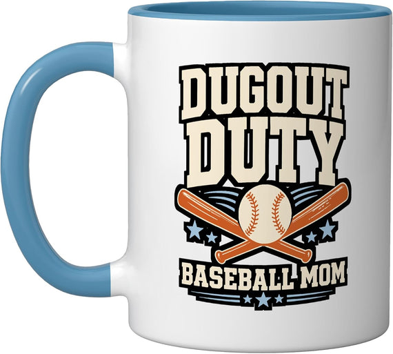 Dugout Duty Baseball Mom Sports Christmas Ceramic Mug