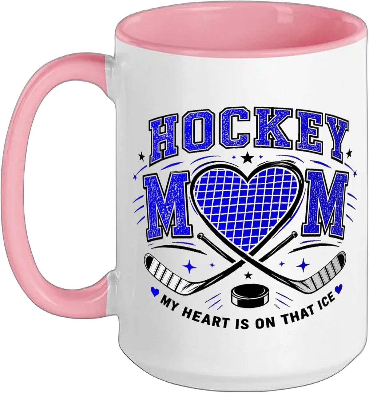 Hockey Mom My Heart Is On That Ice Ceramic Mug