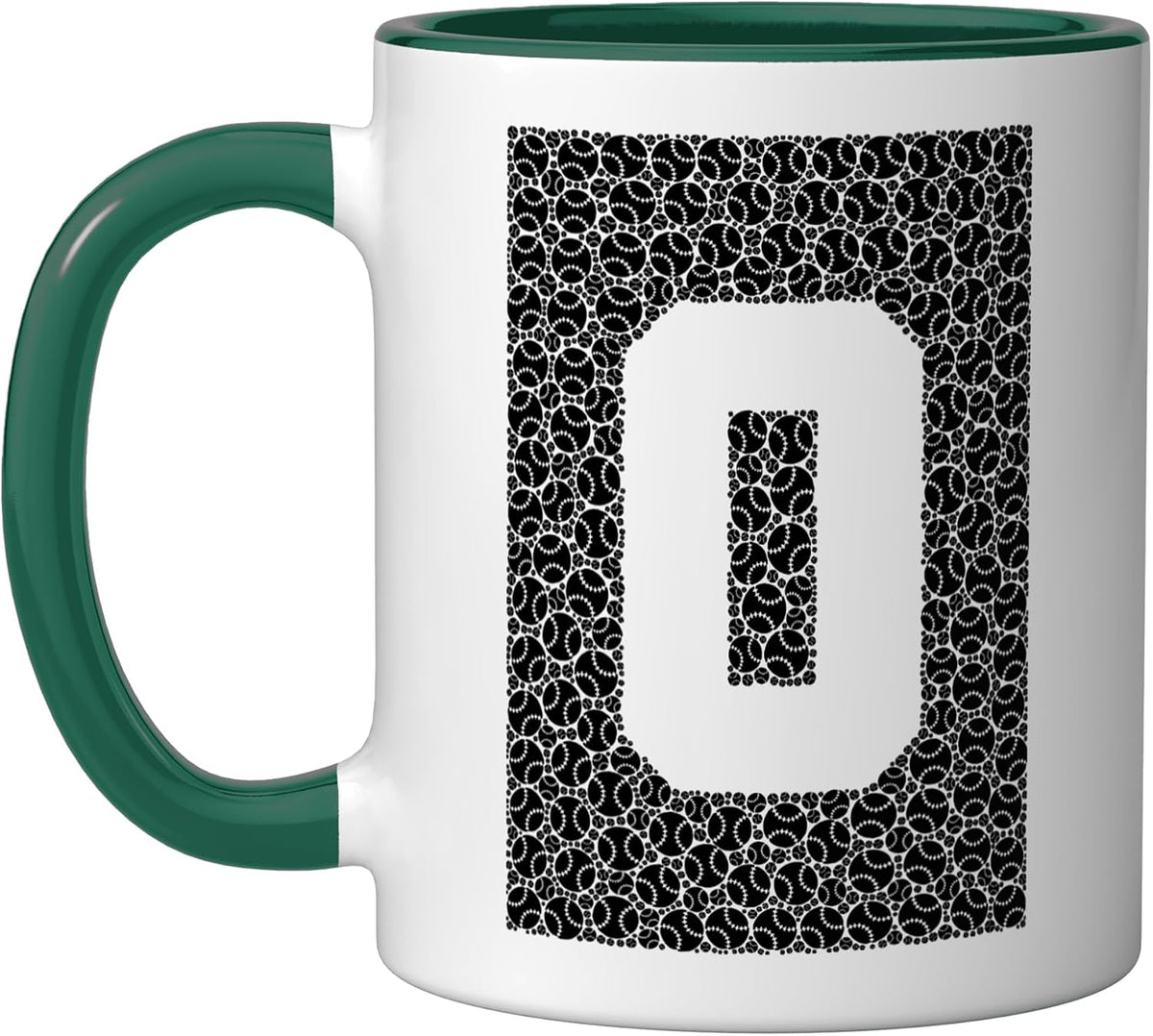 Letter O Baseball Alphabet Monogram Sports Player Initial Ceramic Mug