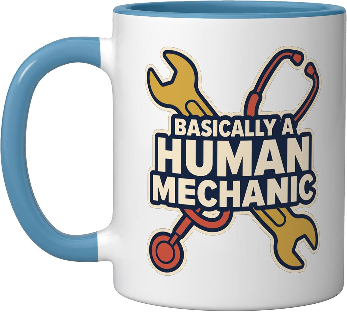 Funny Nurse Doctor Human Mechanic Crossed Wrench Humor Ceramic Mug