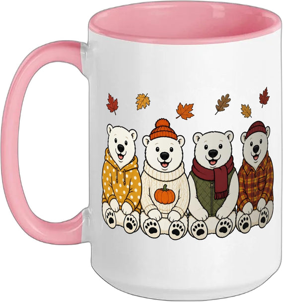 Polar Bear Fall Autumn Season Pumpkin Halloween Ceramic Mug