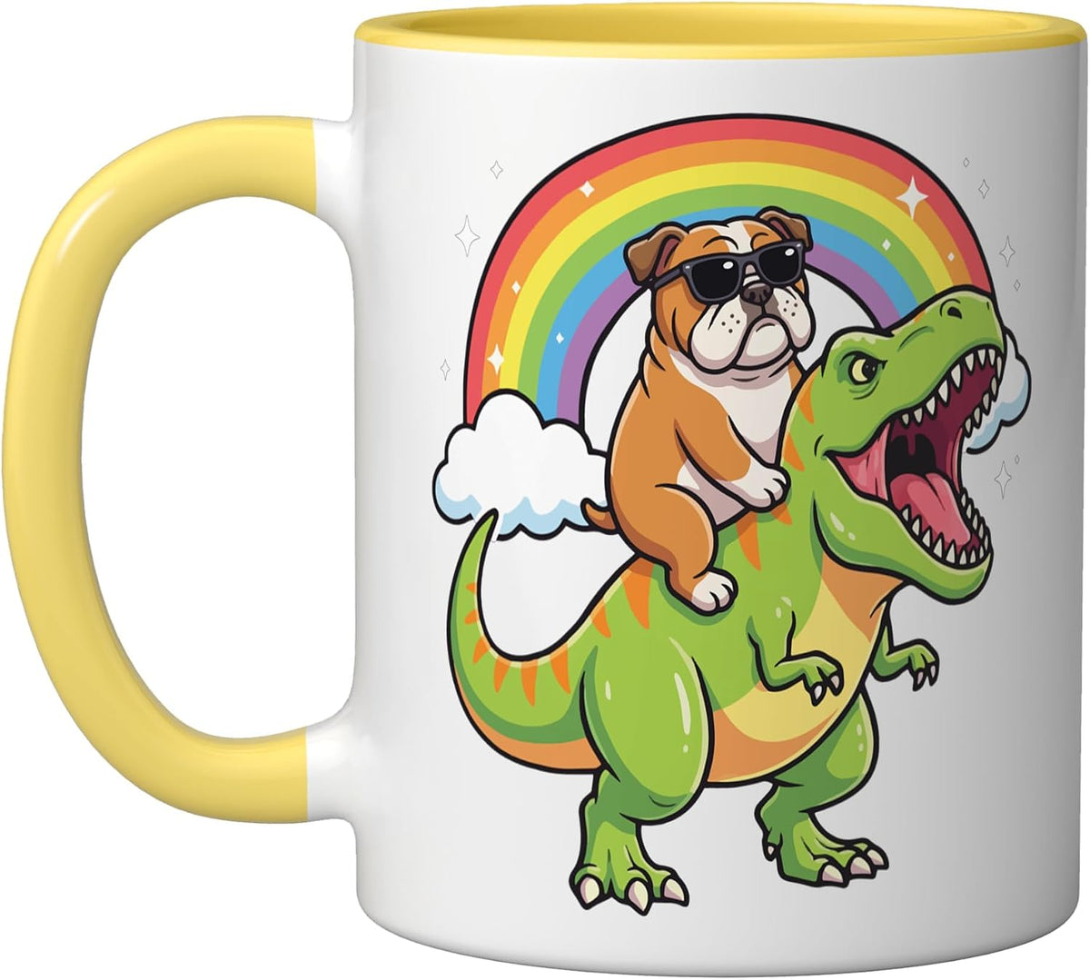 English Bulldog Dinosaur T-Rex Ceramic Mug