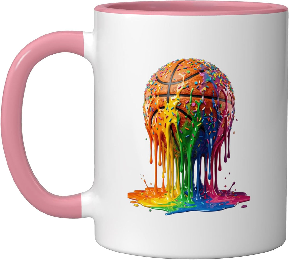 Basketball Drip Ice Cream Sprinkles Dripping Basketball Ceramic Mug
