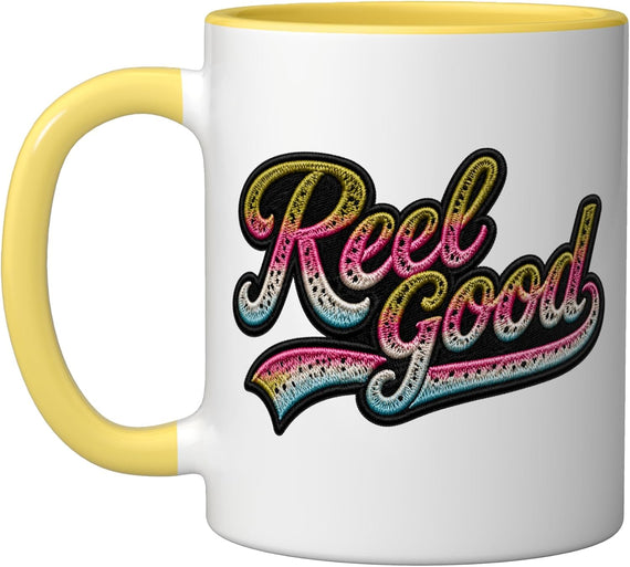 Reel Good, Rainbow Trout Fish Pattern Ceramic Mug