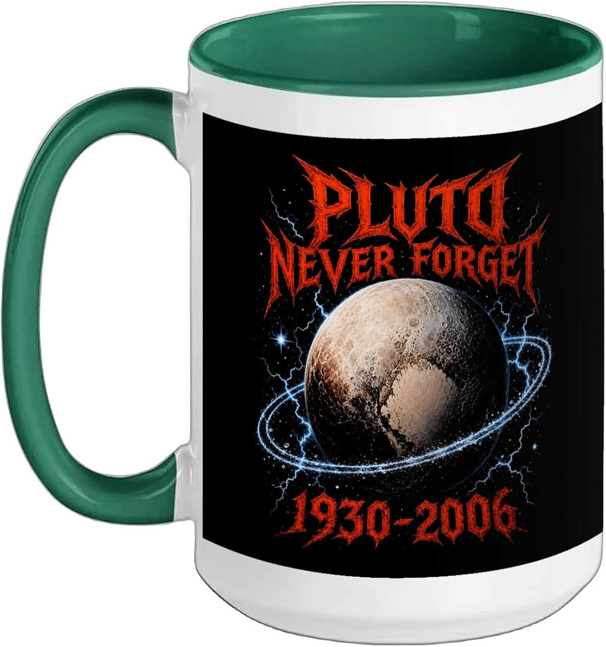 Pluto Never Forget 1930-2006 Retro Planet Ceramic Mug