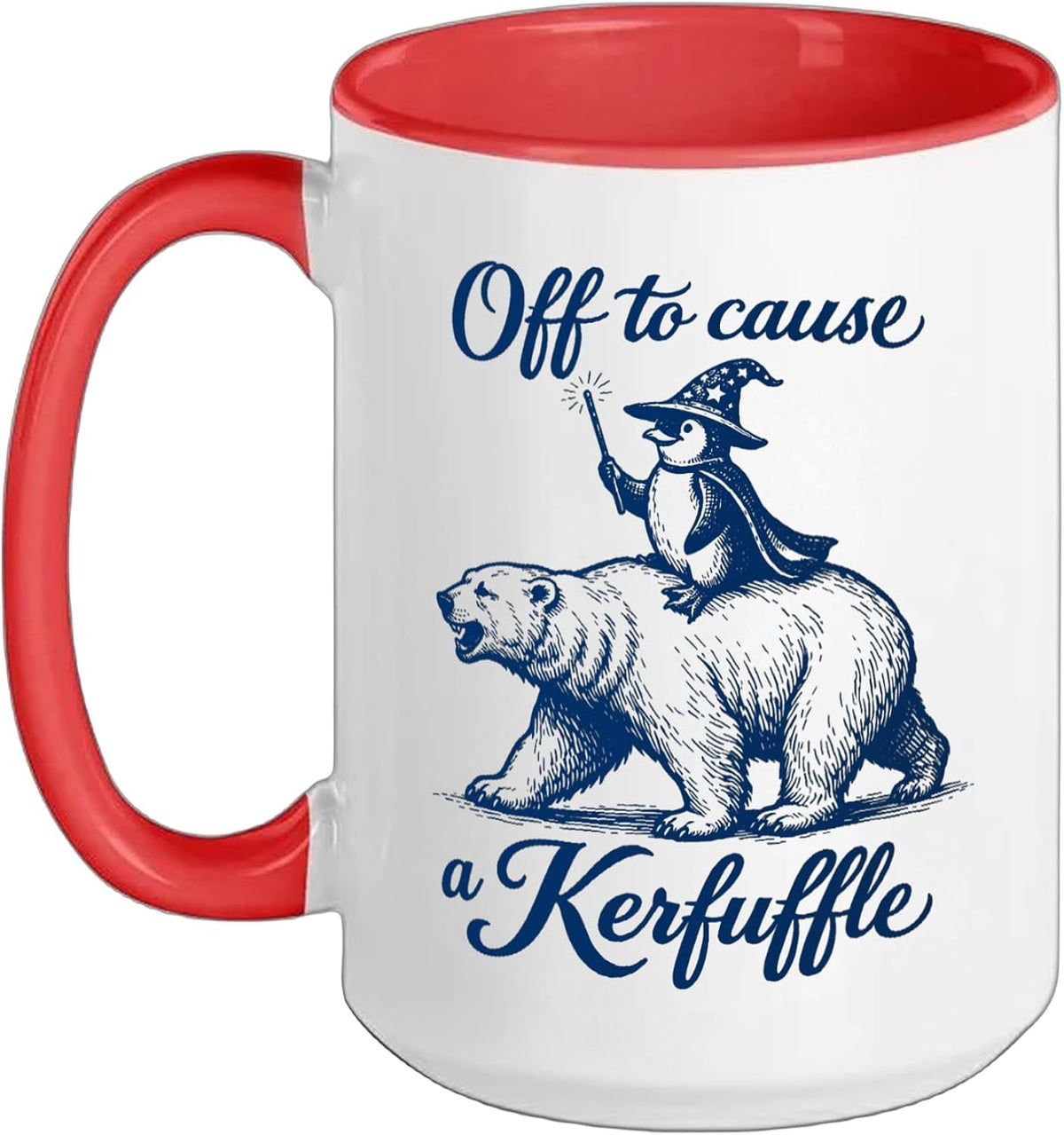 Wizard Riding Polar Bear Off To Cause A Kerfuffle Ceramic Mug