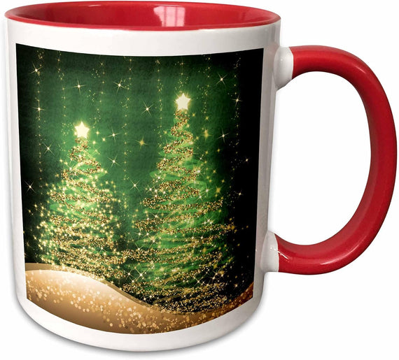 Elegant Christmas Sparkling Trees Ceramic Mug