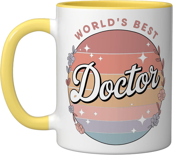Worlds Best Doctor Floral Retro Women Ceramic Mug