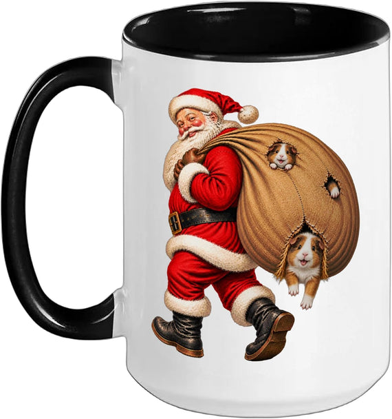Santa Claus Delivering Guinea Pig Presents Naughty Ceramic Mug
