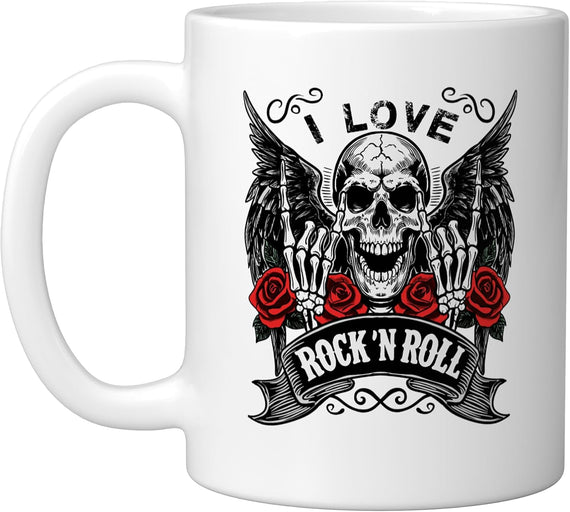 Rock Roll Rock Roll Skeleton Hands Ceramic Mug