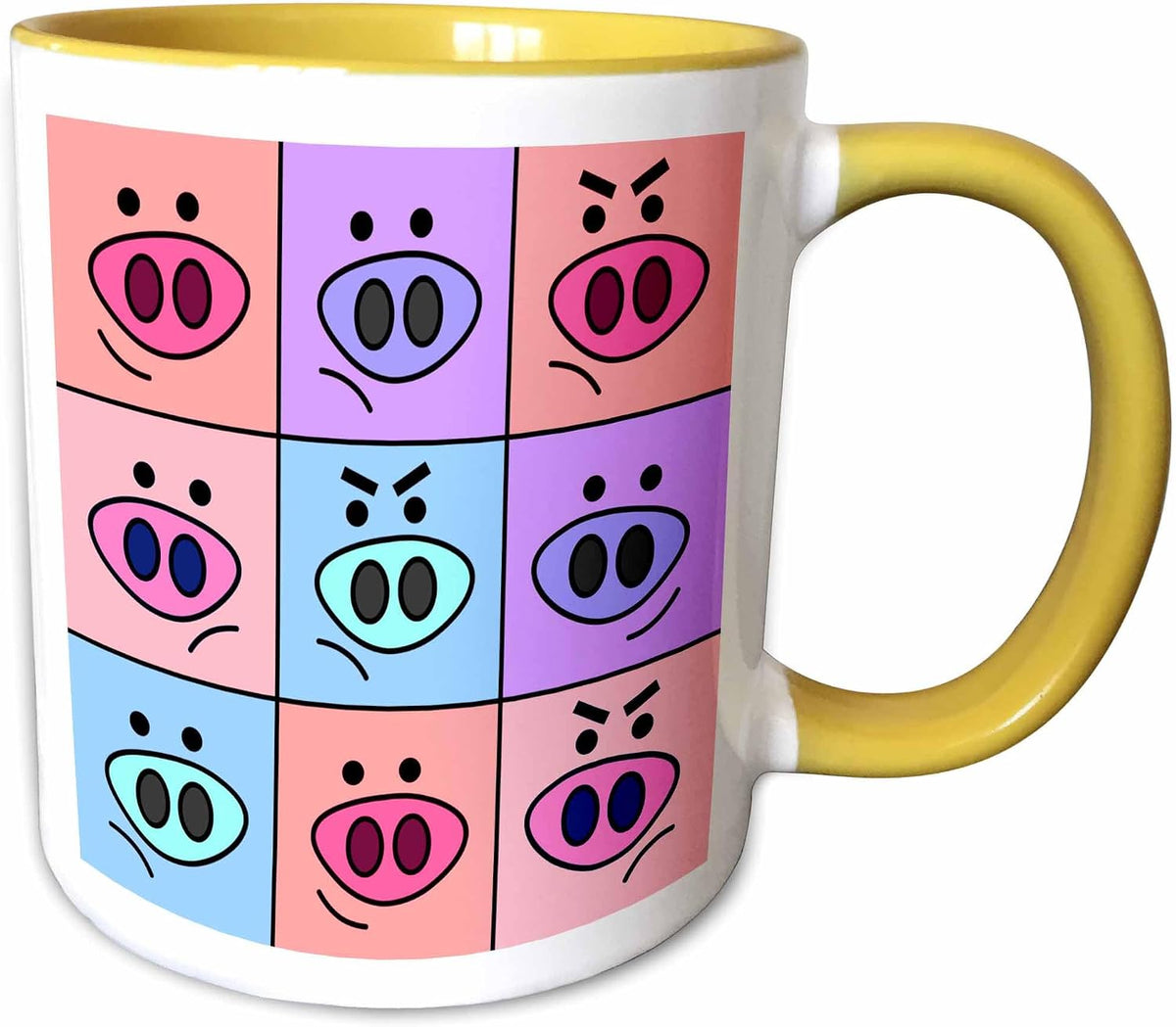 Pigs With Attitude - Pink Blue Purple Ceramic Mug
