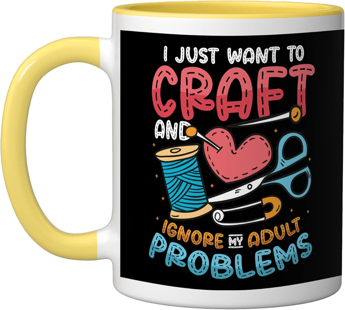 I Just Want To Craft - Sewing Kitting Quiliting Crafter Ceramic Mug