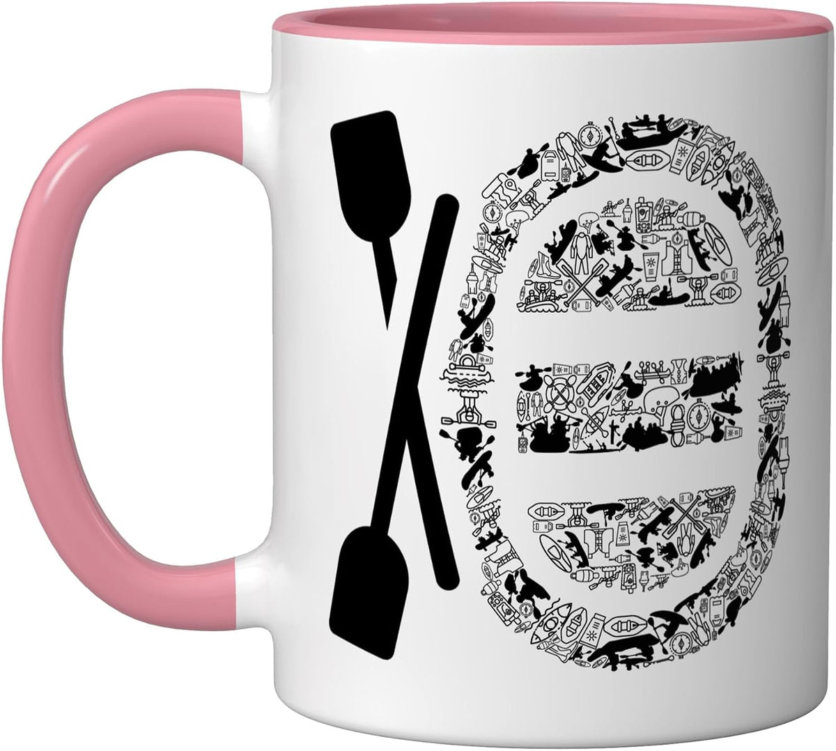 Silhouette Shape Collage Raft Stuff, Rafter Stuff, Rafting Ceramic Mug