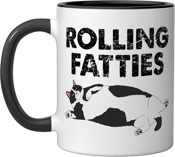 Fat Kitten Mug Funny Cat Rolling Fatties Ceramic Mug