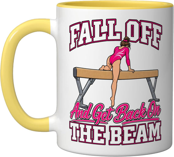 Gymnast Fall Off And Get Back On The Beam Tumbling Funny Ceramic Mug