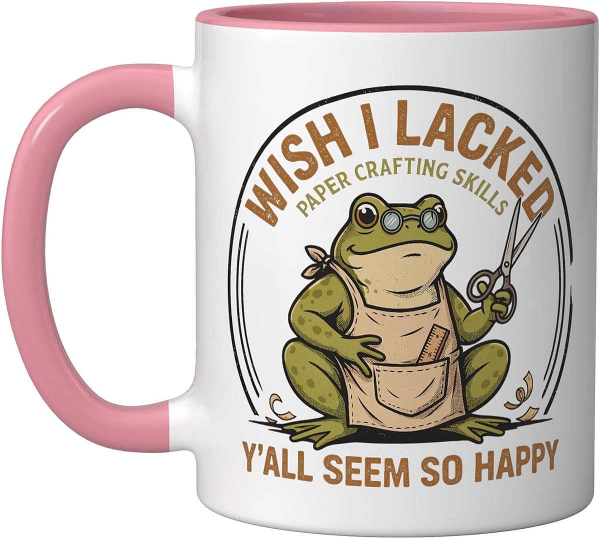 Funny Frog Wish I Lacked Paper Crafting Skills Ceramic Mug