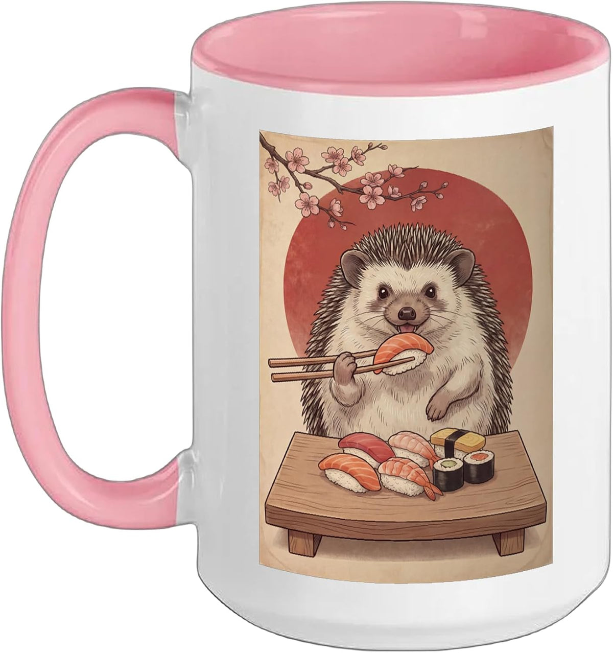 Hedgehog Sushi Anime Vintage Japanese Food Lover Kawaii Ceramic Mug