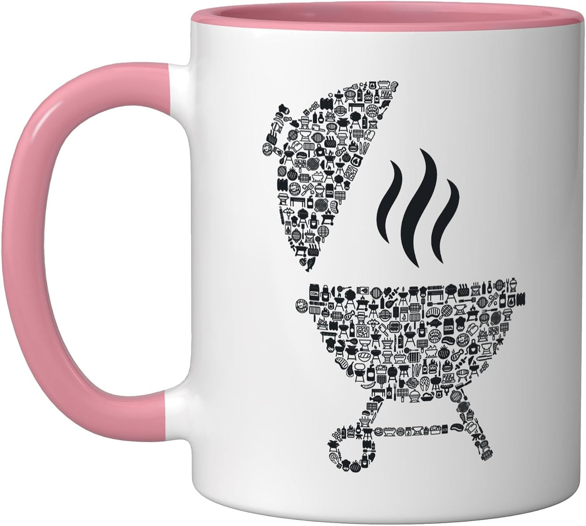 Bbq Shape Collage Silhouette Grill Cook Shirt Barbecue Ceramic Mug