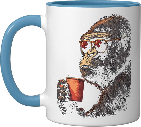 Monkey With Cool Sunglasses And Of Coffee Ape Monkeys Ceramic Mug