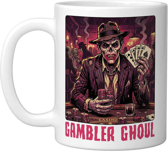 Gambler Ghoul Gambling Poker Blackjack Card Player Mens Ceramic Mug