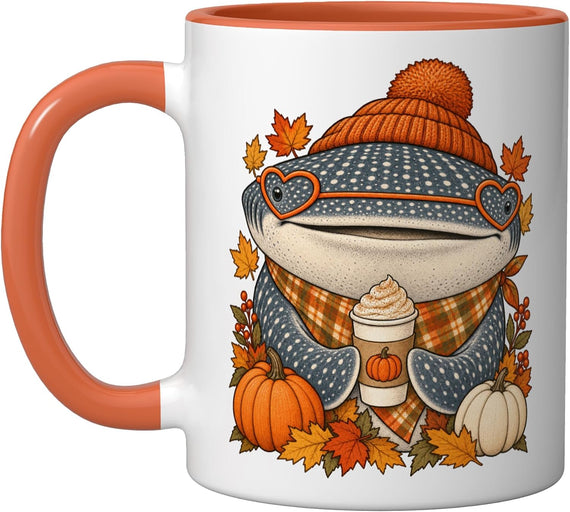 Whale Shark Fall Autumn Season Pumpkin Spice Sea Animal Halloween Mug