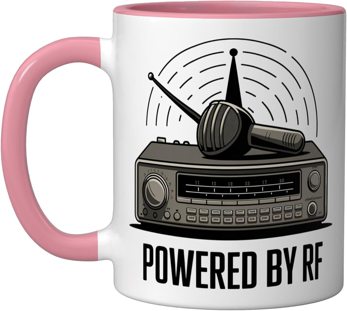 Powered By Rf Ham Radio Amateur Radio Operator Ceramic Mug