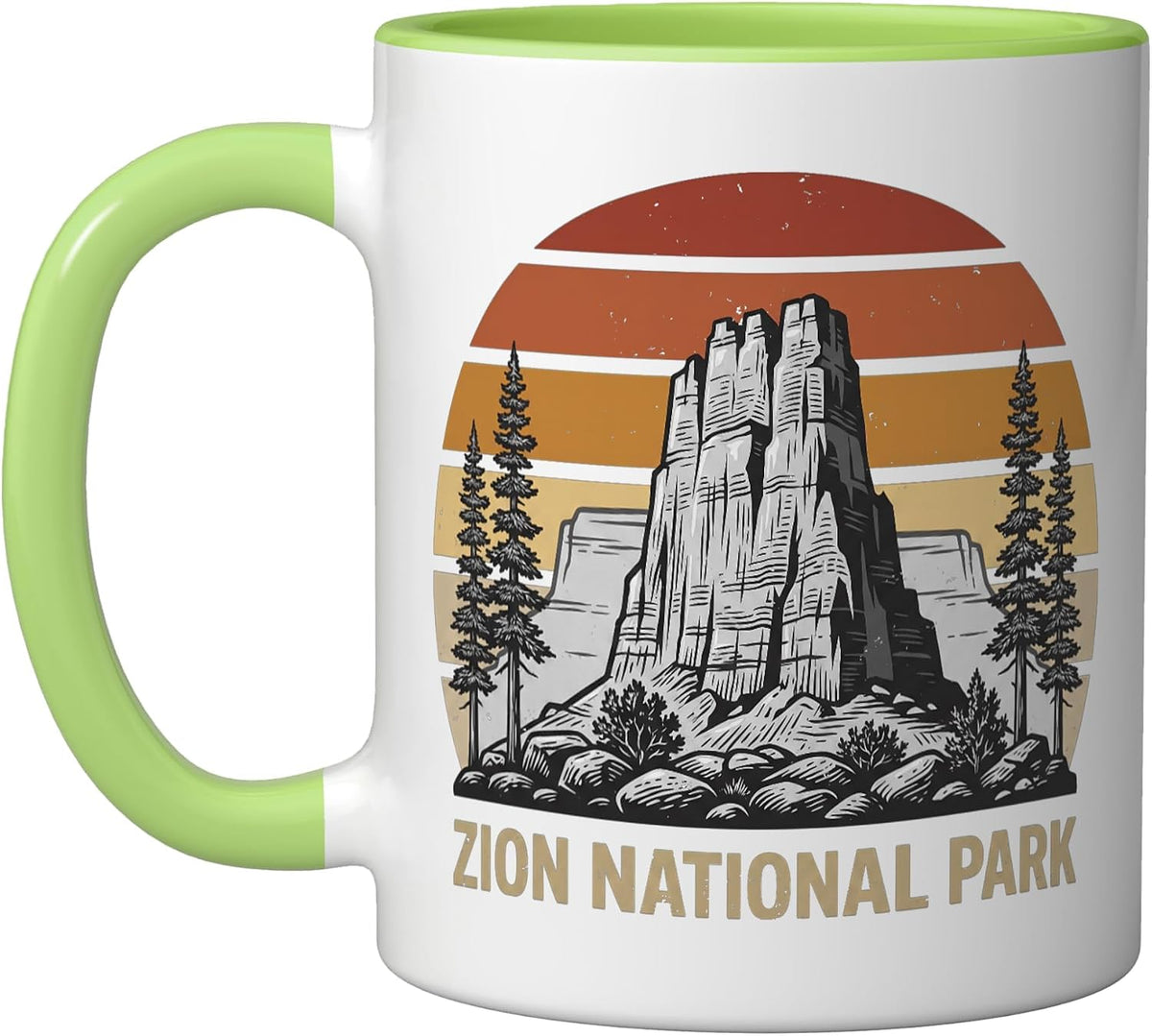 Zion Vintage National Park Utah Retro Sunset Canyon Hiking Ceramic Mug