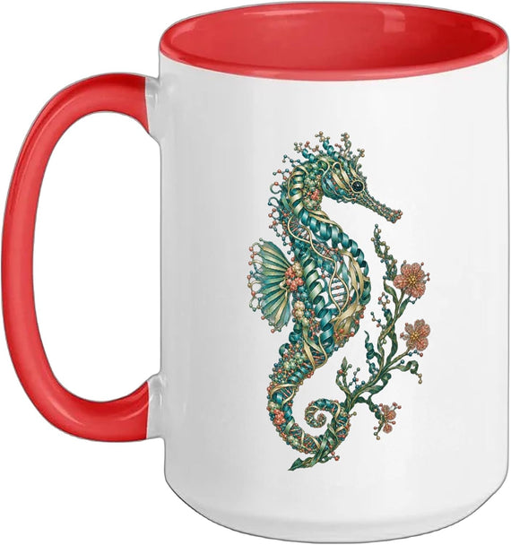 Molecular Seahorse With Flowers For Chemists Ceramic Mug