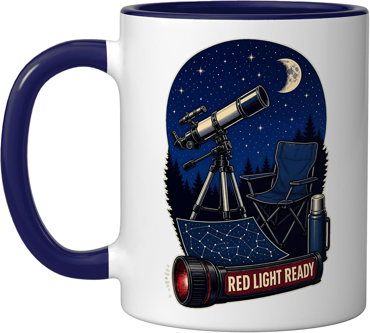 Red Light Ready Astronomy Night Telescope Star Party Gear Ceramic Mug
