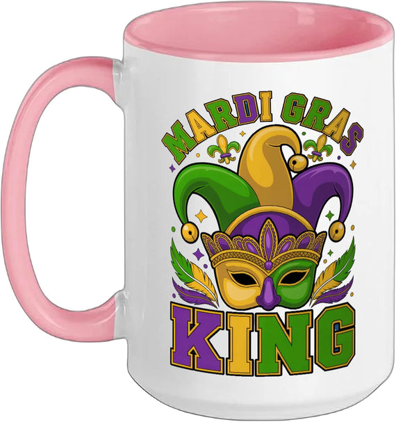 Mardi Gras King Costume Jester for Carnival Enthusiasts Ceramic Mug