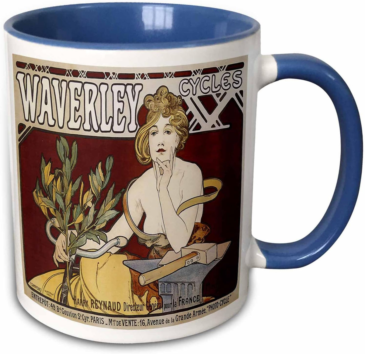 Waverly Cycles France Bicycle Advertising Ceramic Mug
