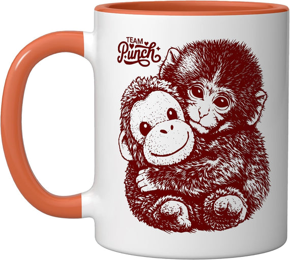 Team Punch Monkey With Plush Orangutan Gift Christmas Ceramic Mug