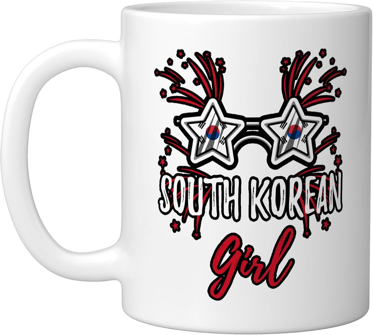 South Korea Flag Sunglasses South Korean Girl Ceramic Mug