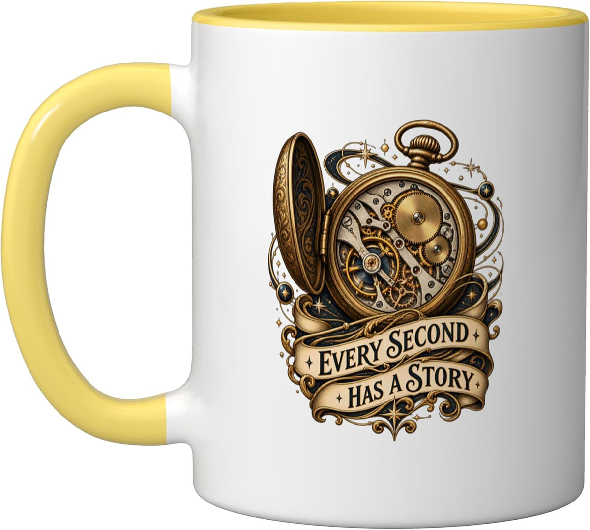 Every Second Has A Story Pocket Watch Horology Ceramic Mug