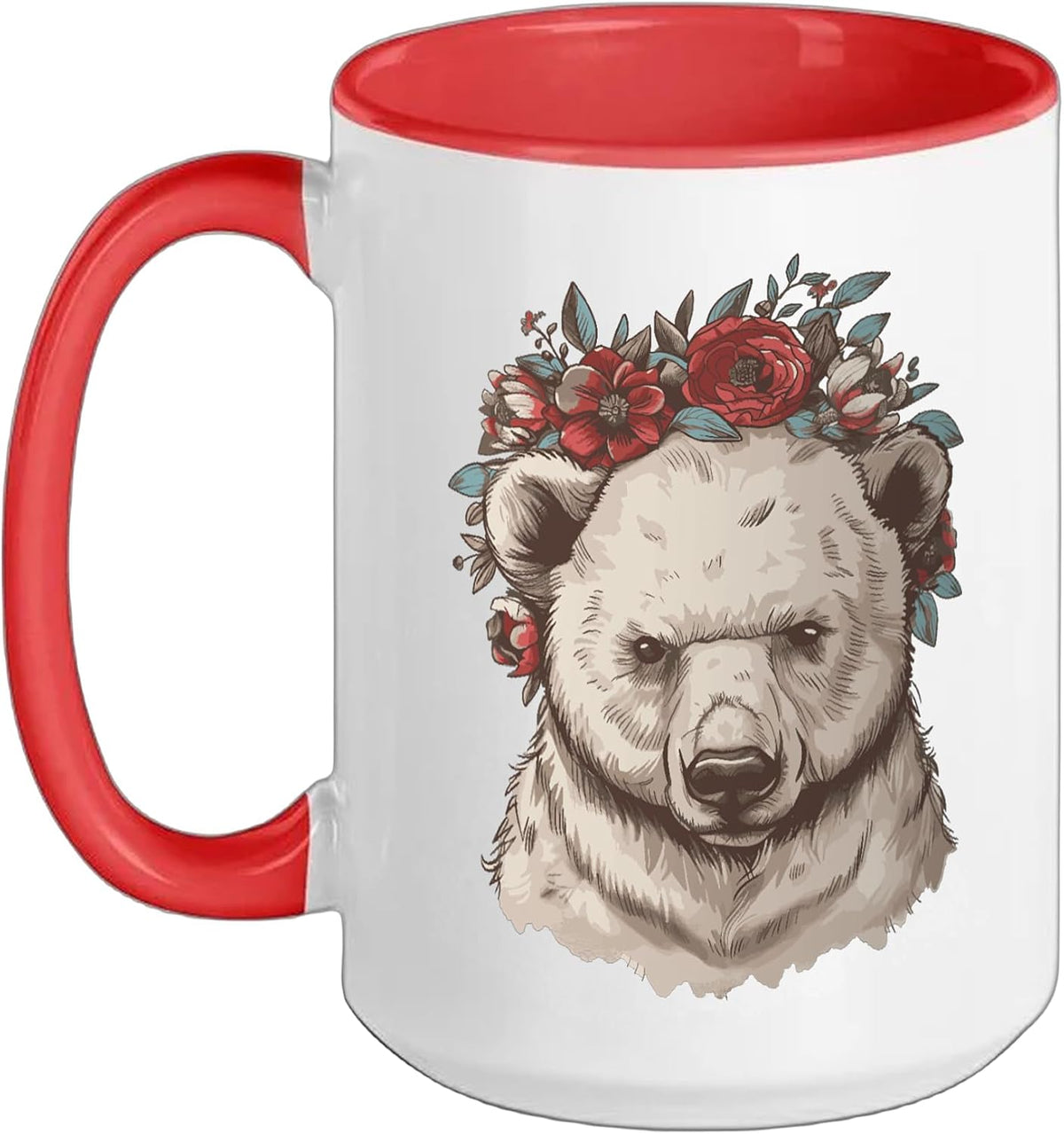 Polar Bear Flower Ceramic Mug