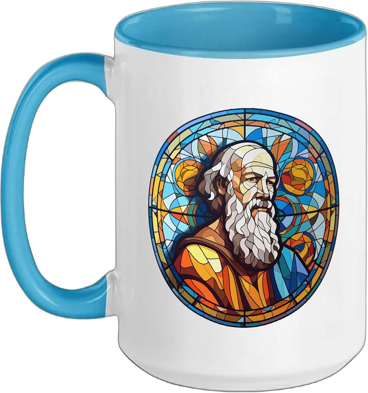 Socrates Stained Glass Ceramic Mug