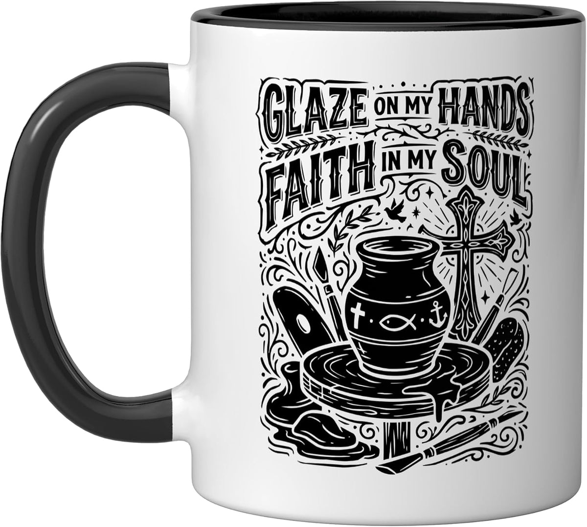 Christian Potter Jesus Christ Clay Wheel Kiln Pottery Ceramic Mug
