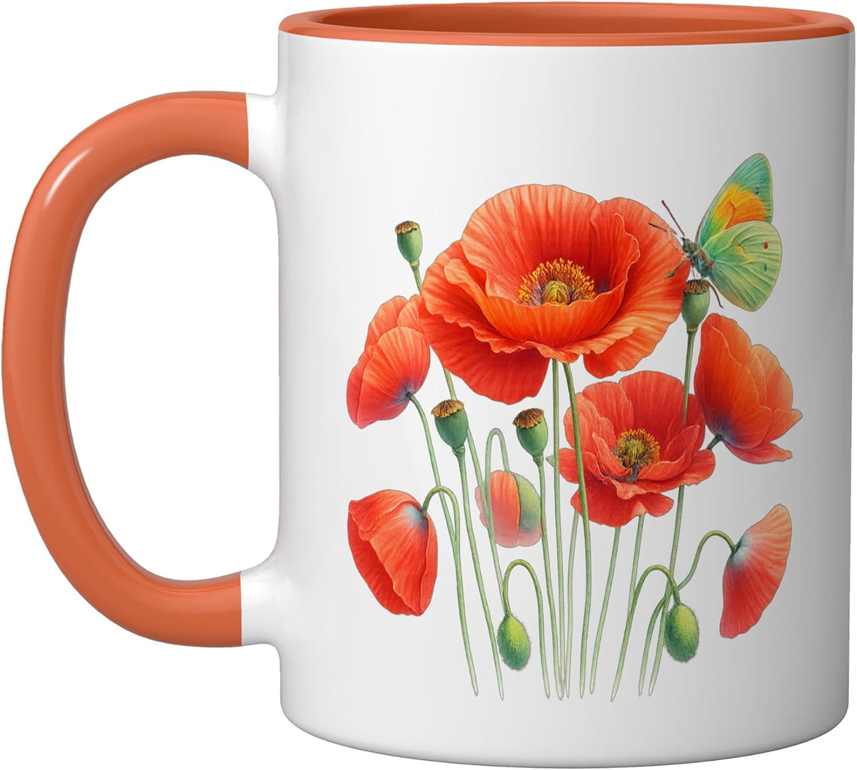Poppy Flower Floral Ceramic Mug