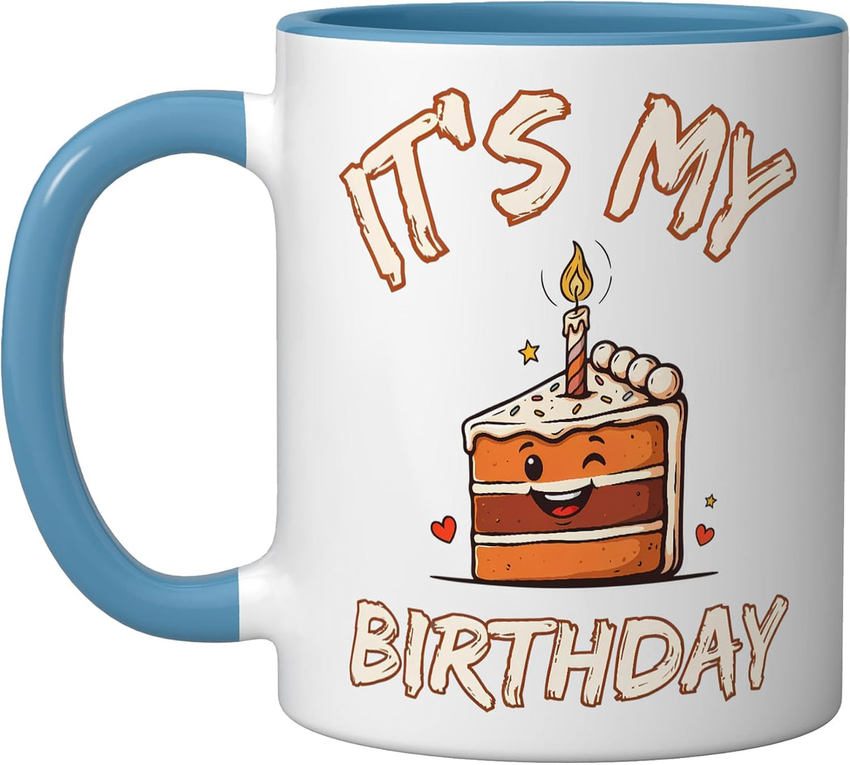 It's My Birthday Winking Cake Slice Candle Party Bash Kids Ceramic Mug