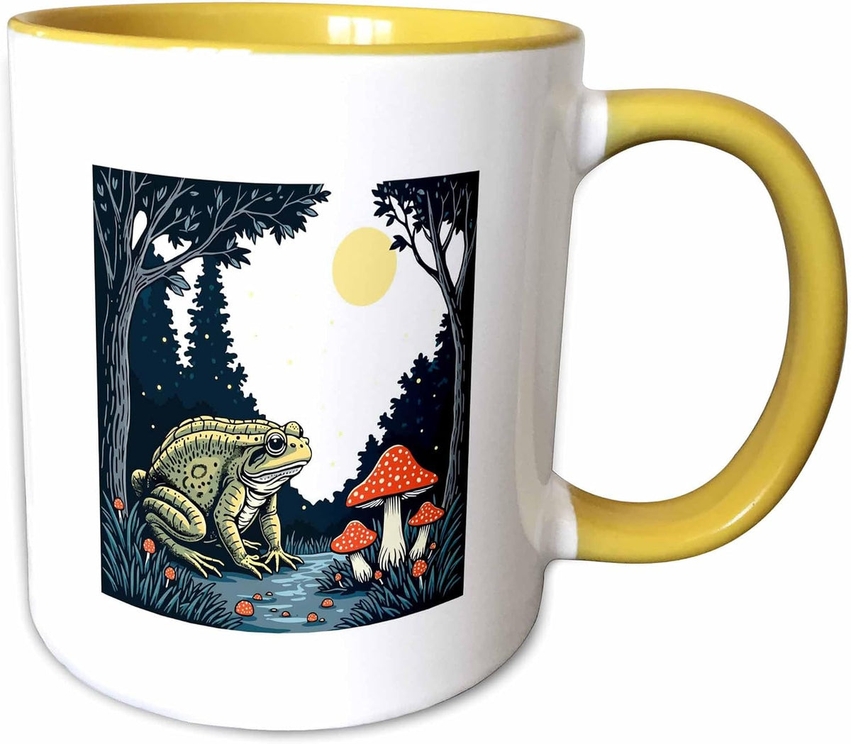 Forest Toad Mushroom Moonlight Night Ceramic Mug