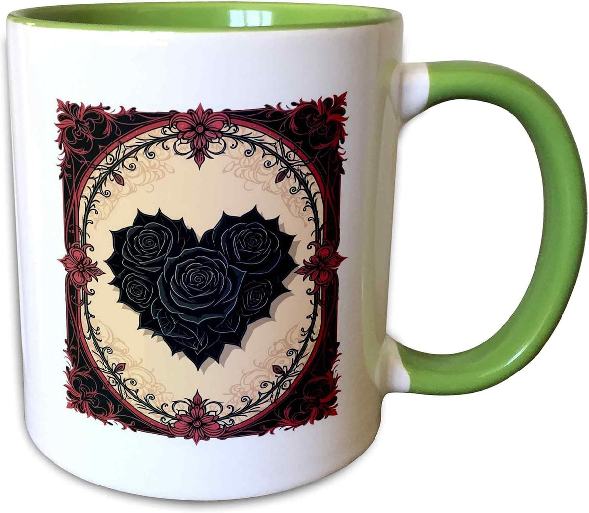 Baroque And Gothic Black Roses Halloween Ceramic Mug