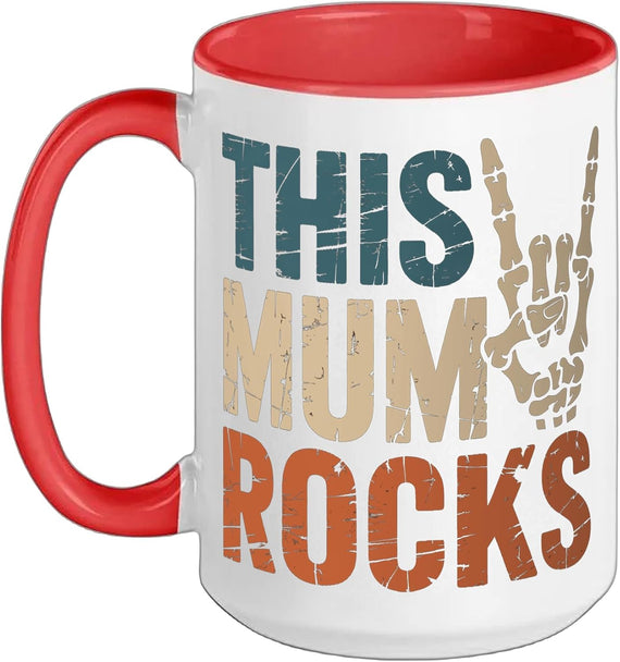 This Mum Rocks Mothers Day Rock Music Skeleton Ceramic Mug