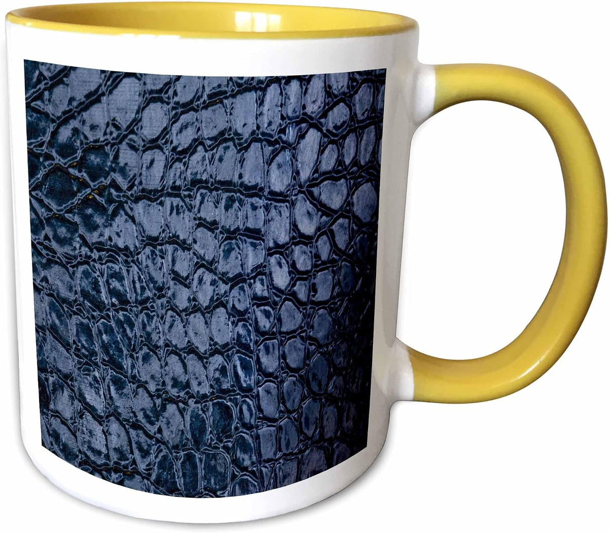 Pretty Blue Leather Look One Dimensional Ceramic Mug