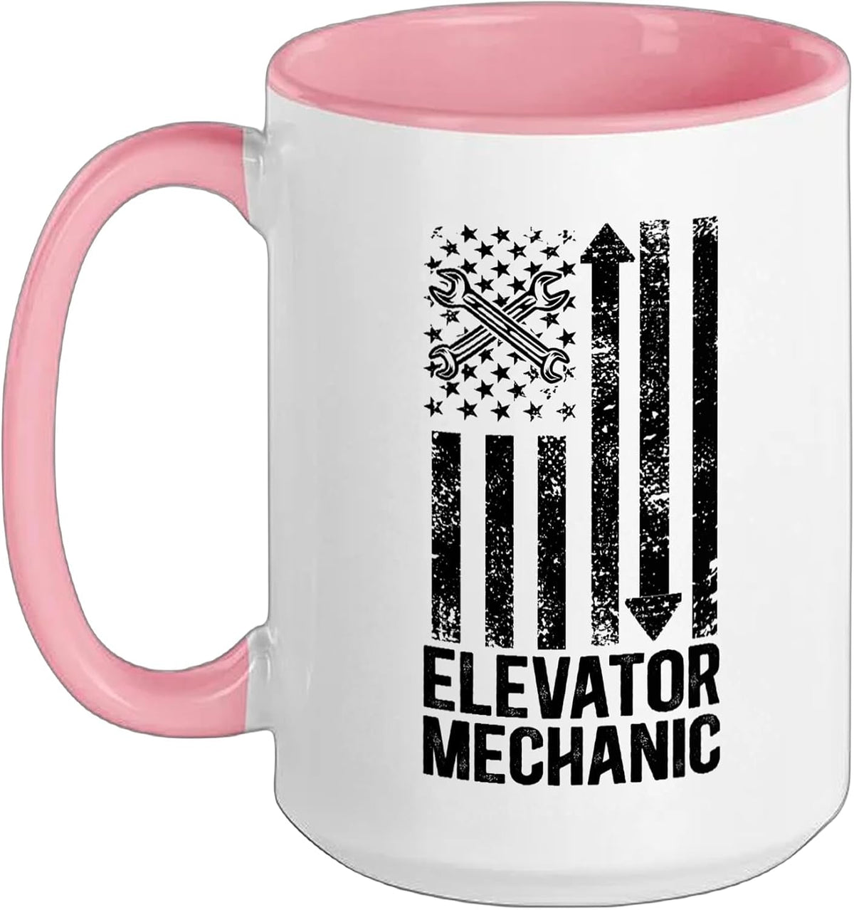 Elevator Mechanic Us Flag Elevator Mechanics Ceramic Mug