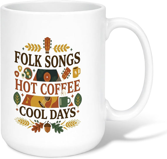 Folk Music And Acoustic Guitar Autumn Fall Ceramic Mug